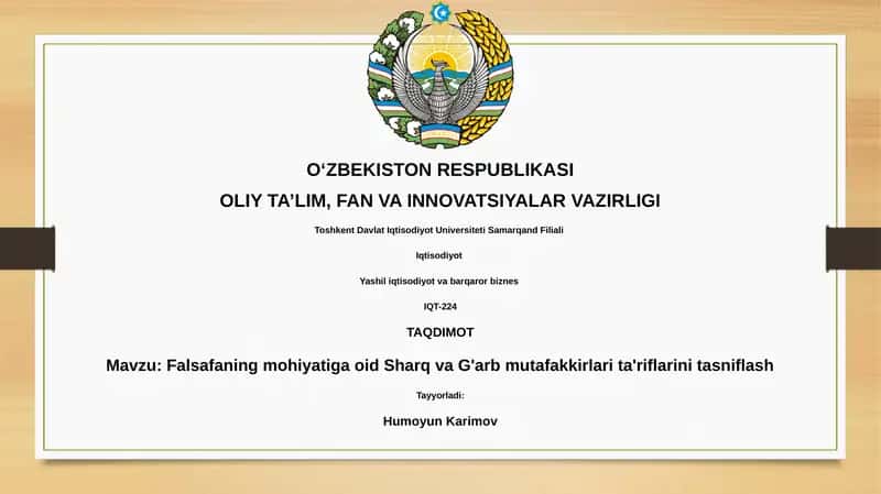 Yashil iqtisodiyot va barqaror biznes IQT-224 1