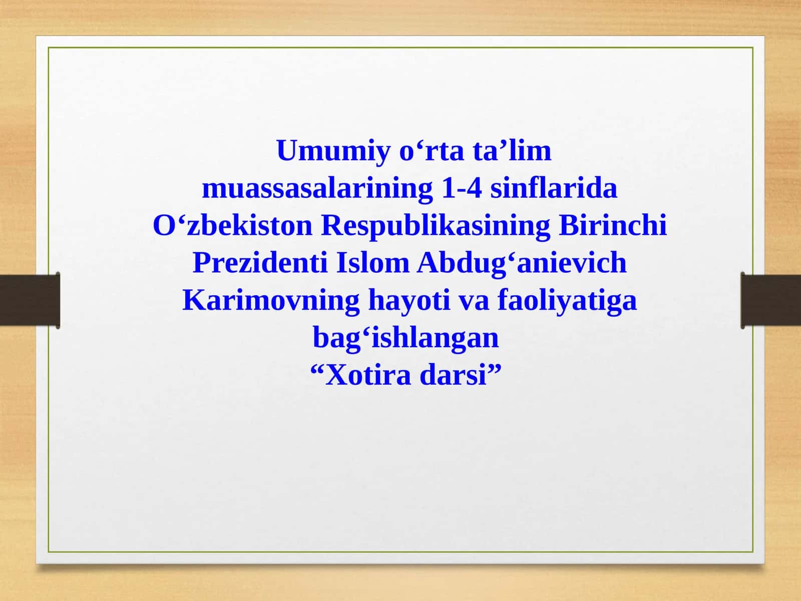 Xotira darsi 1