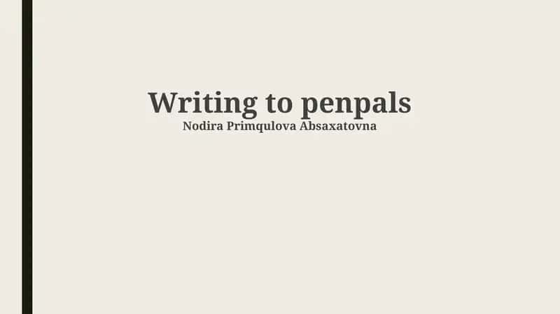 Writing to penpals 1