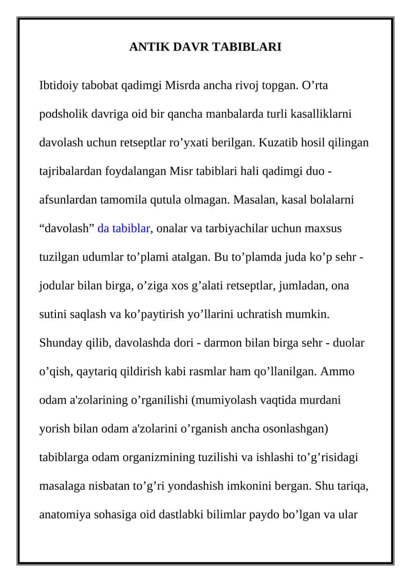 ANTIK DAVR TABIBLARI 1