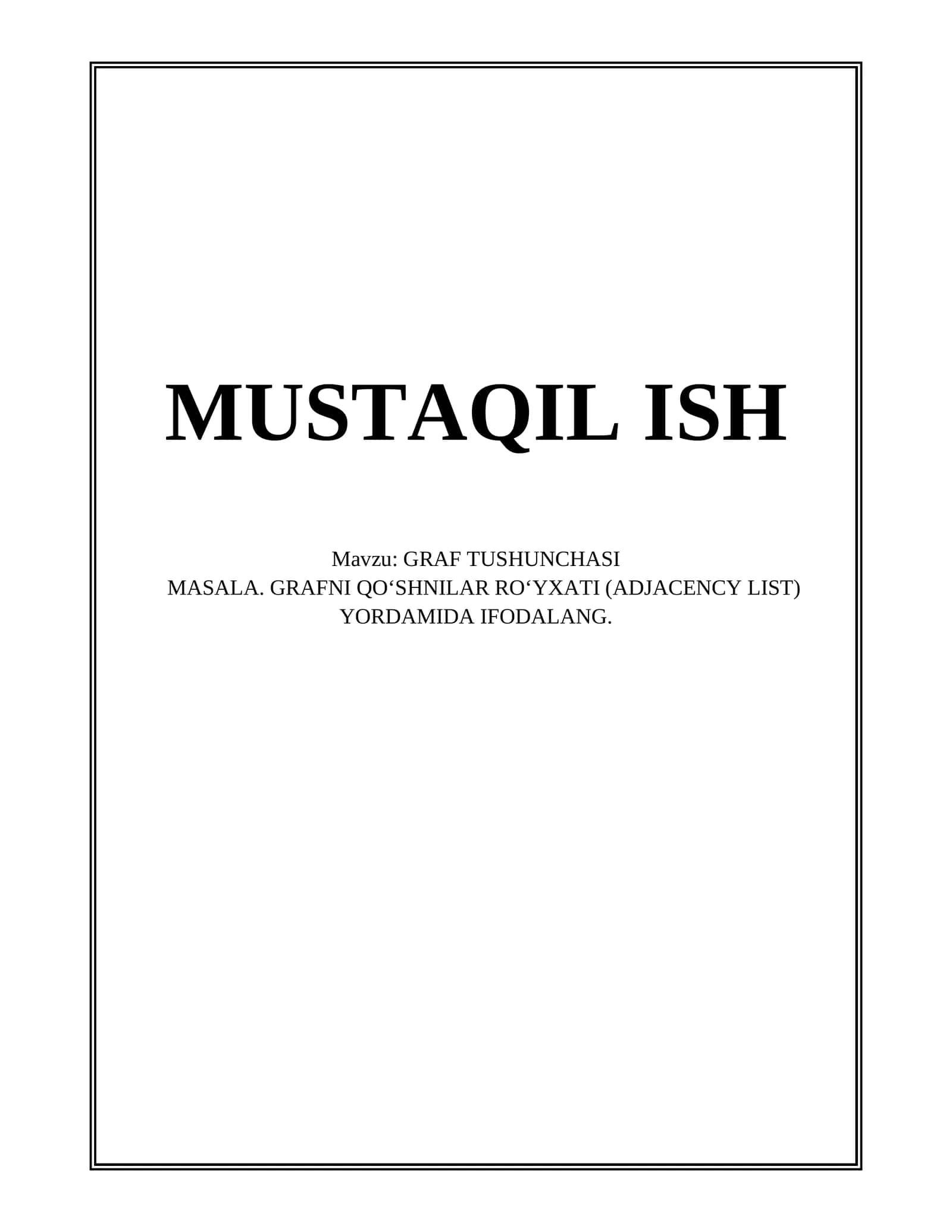 GRAF TUSHUNCHASI 1