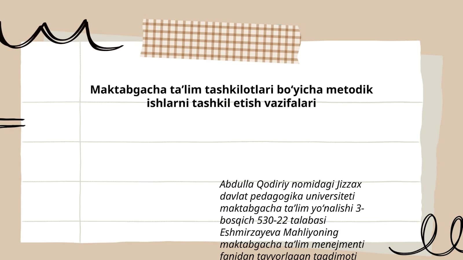 Maktabgacha taʼlim tashkilotlari boʻyicha metodik ishlarni tashkil etish vazifalari 1