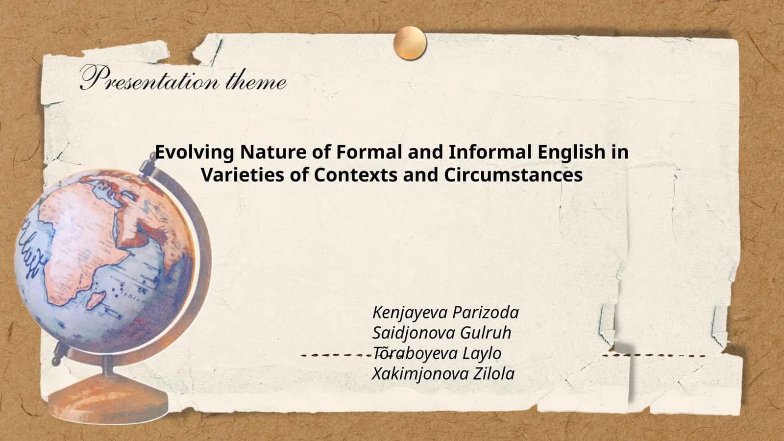 Evolving Nature of Formal and Informal English in Varieties of Contexts and Circumstances 1