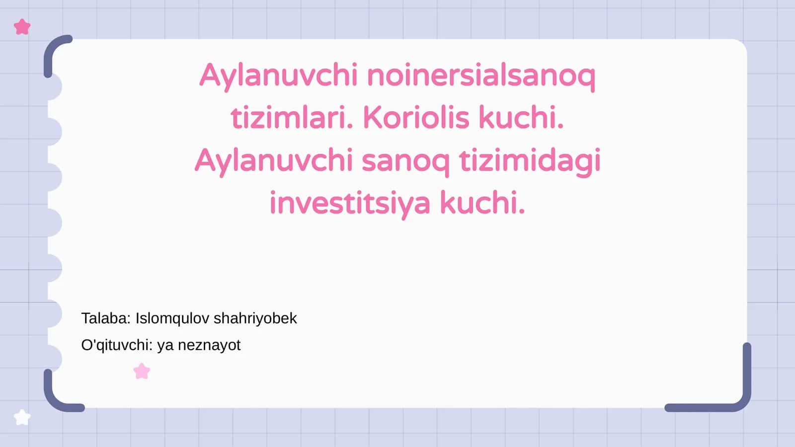 Aylanuvchi noinersialsanoq tizimlari 1
