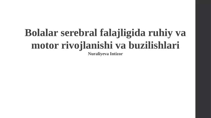 Miya falaji bo'lgan bolalarda aqliy rivojlanish 1