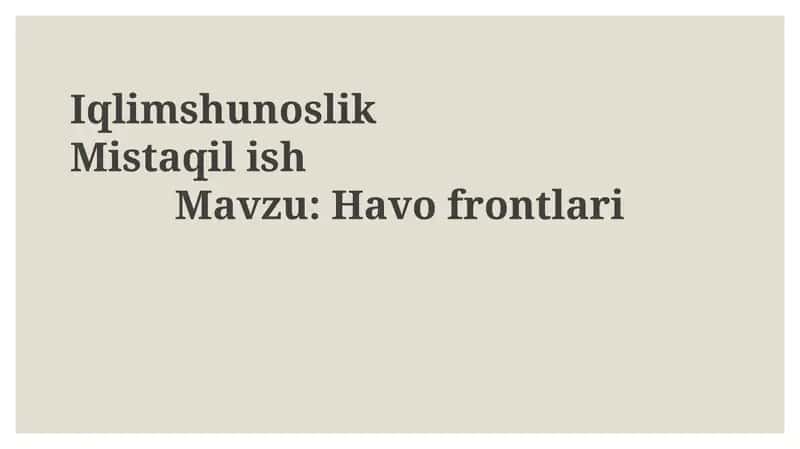 Havo frontlari 1