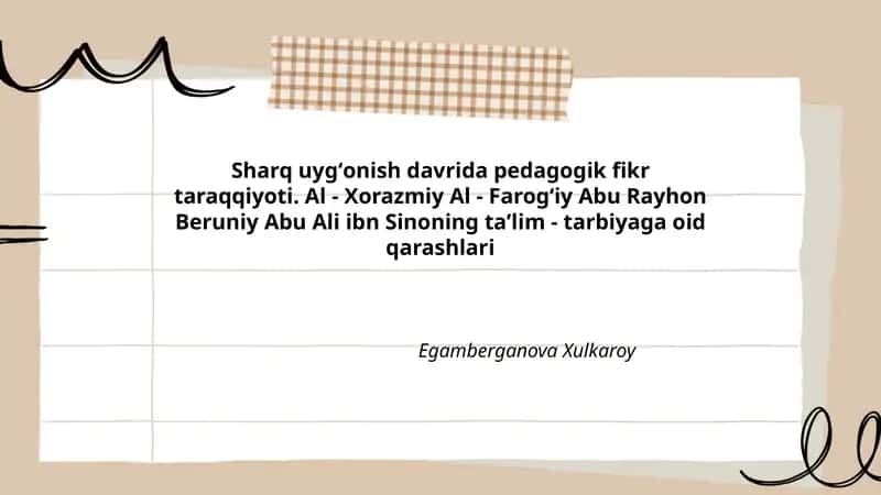 Sharq uygʻonish davrida pedagogik fikr taraqqiyoti 1