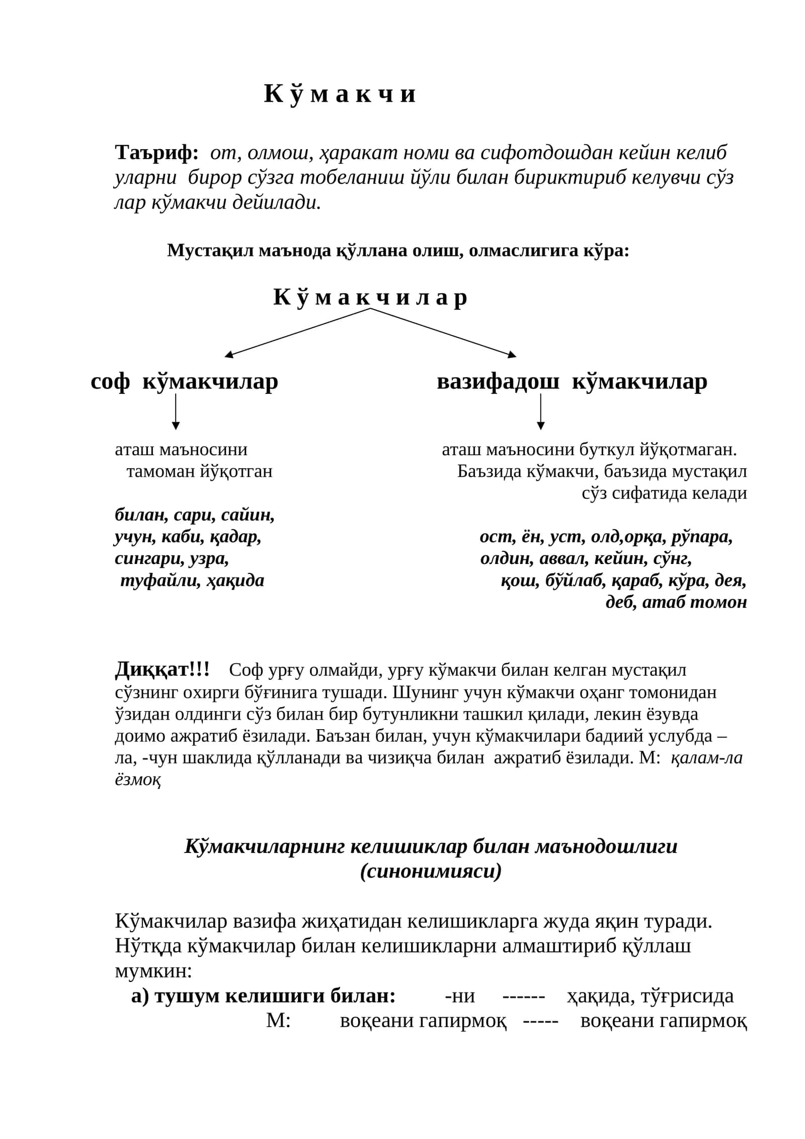 Кўмакчи (дарс ишланмаси). 1