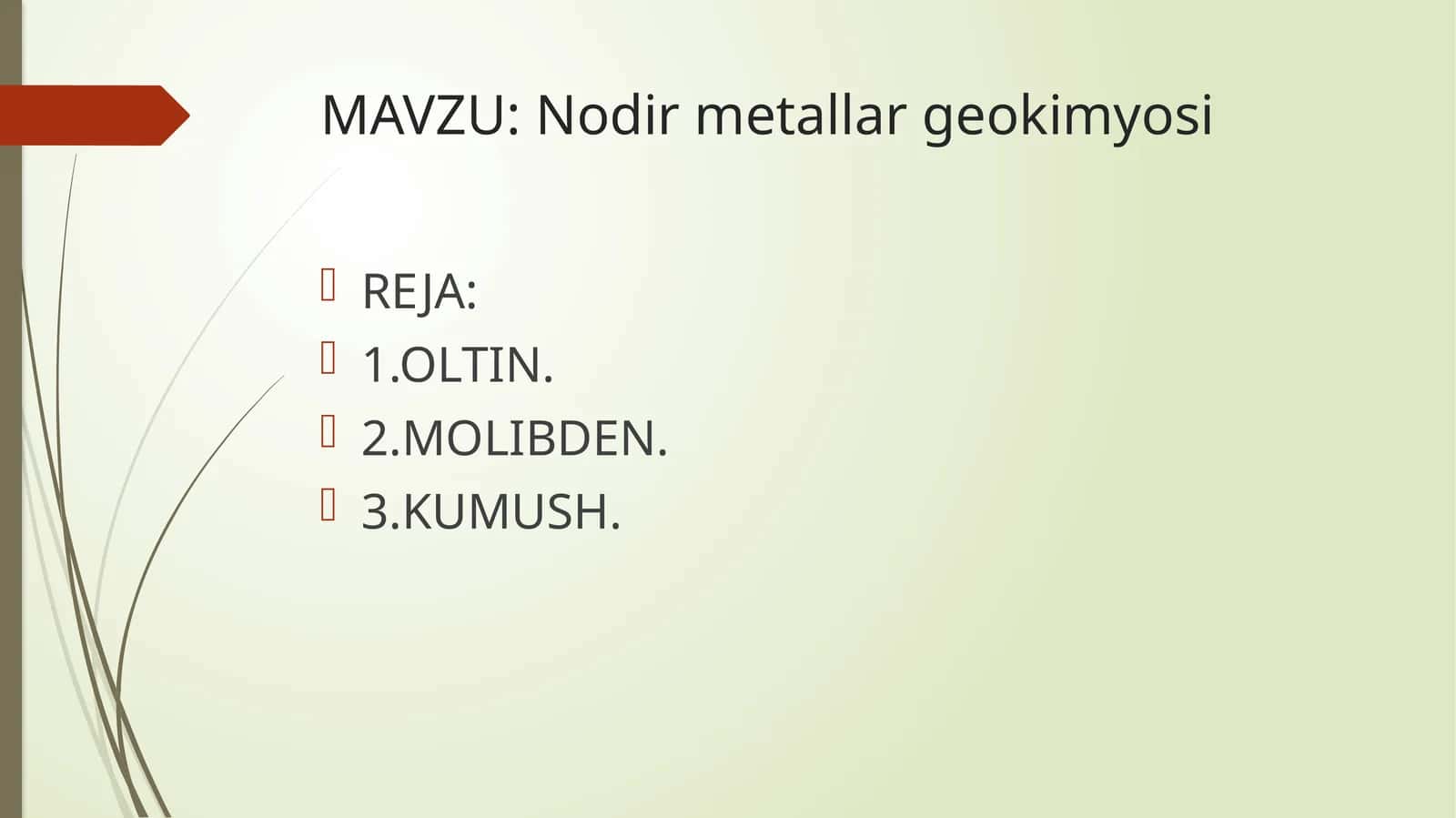 Nodir metallar geokimyosi 1