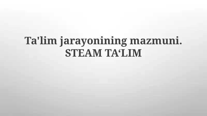 STEAM TA‘LIM 1