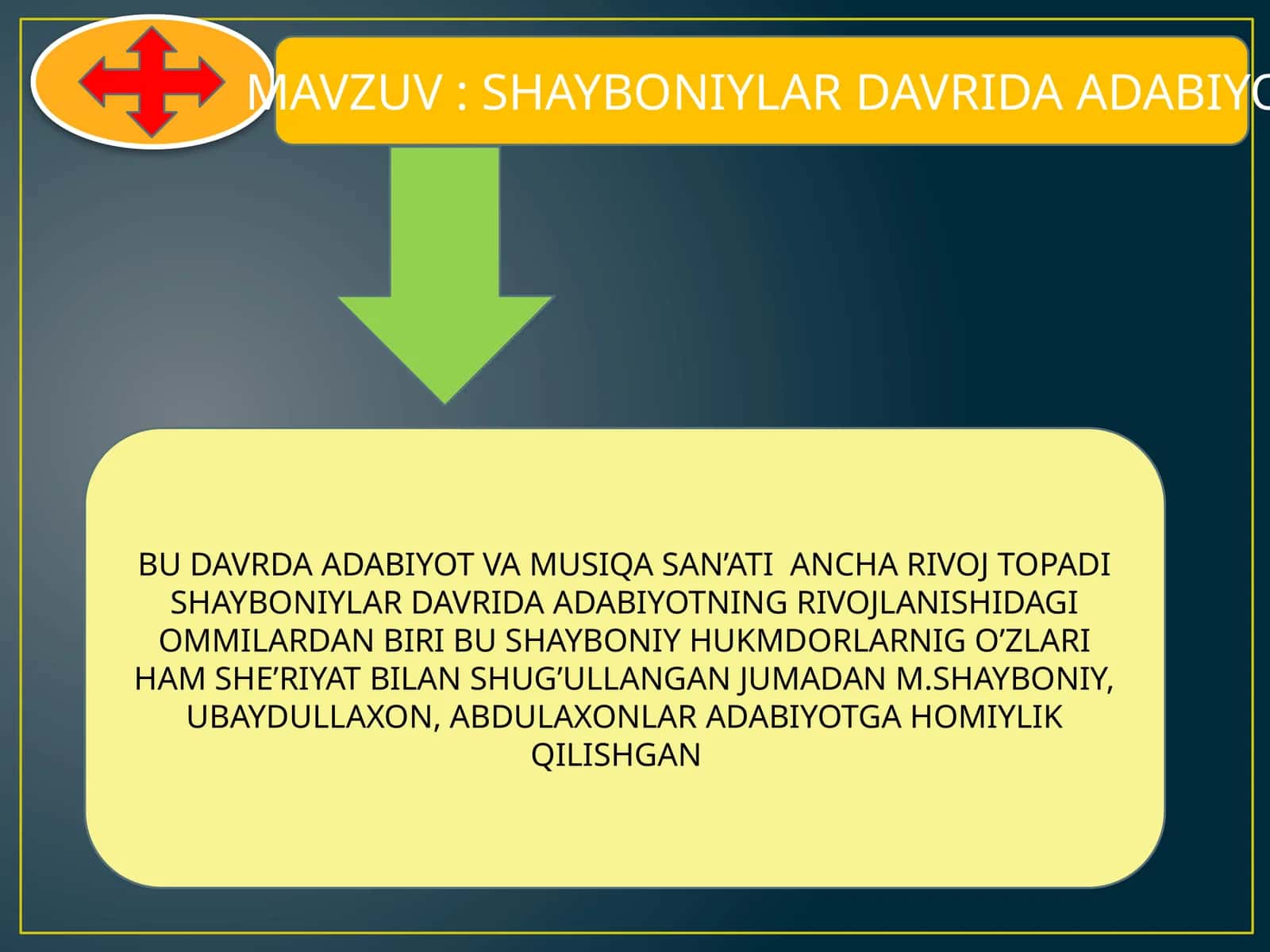 SHAYBONIYLAR DAVRIDA ADABIYOT 1