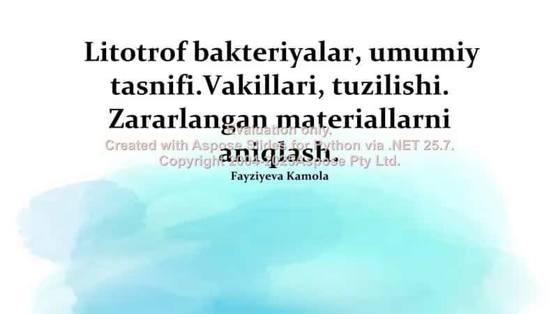 Litotrof bakteriyalar: Umumiy tasnif, vakillari, tuzilishi va zararlangan materiallarni aniqlash 1