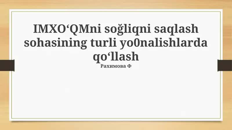 - Tags: AI, sog'liqni saqlash, tibbiyot 1