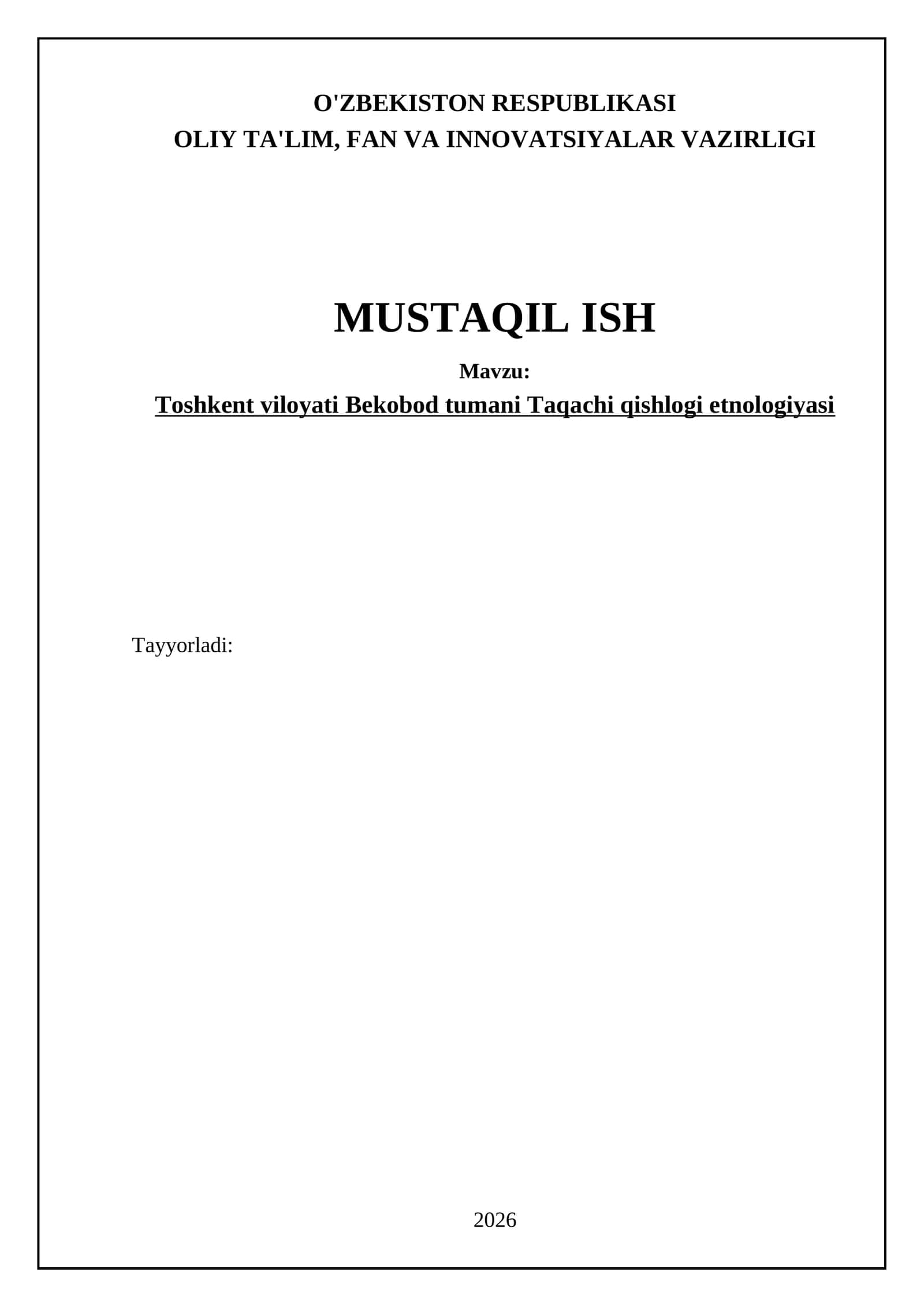 Taqachi qishlog'ining etnologiyasi 1