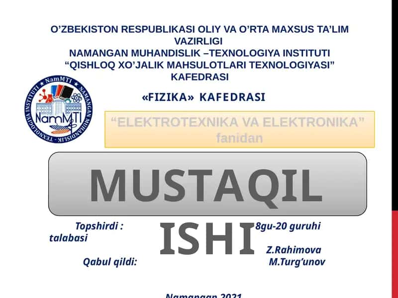 Uch fazali qisqa tutashuv toklarini hisoblash usullari 1