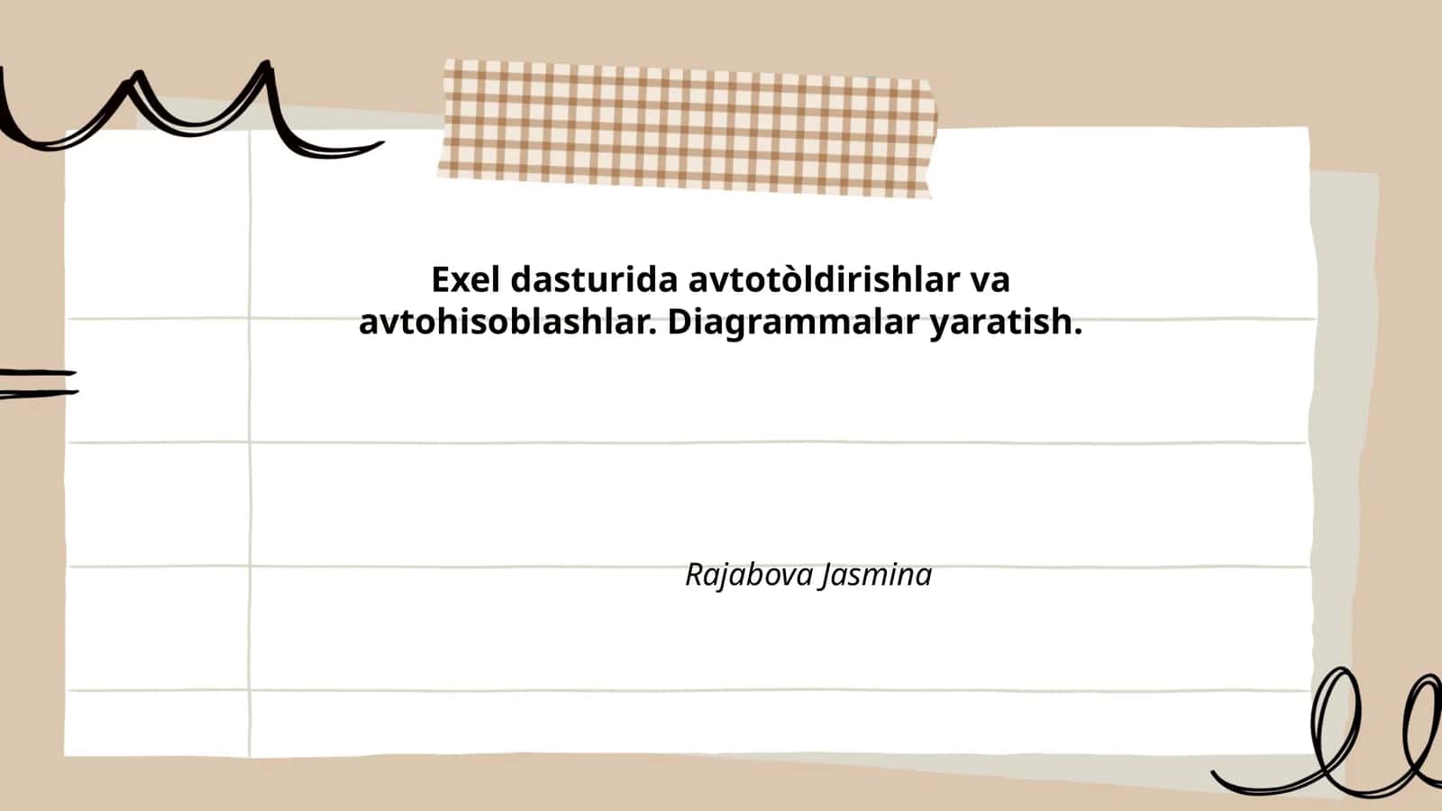Avtotoʻldirish funksiyasi asoslari 1