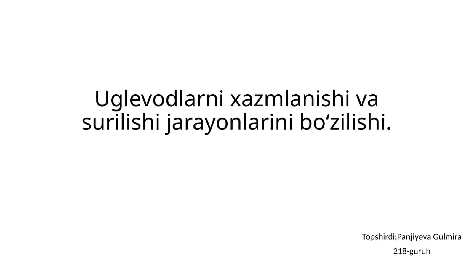 Uglevodlarni xazmlanishi va surilishi jarayonlarini bo‘zilishi. 1