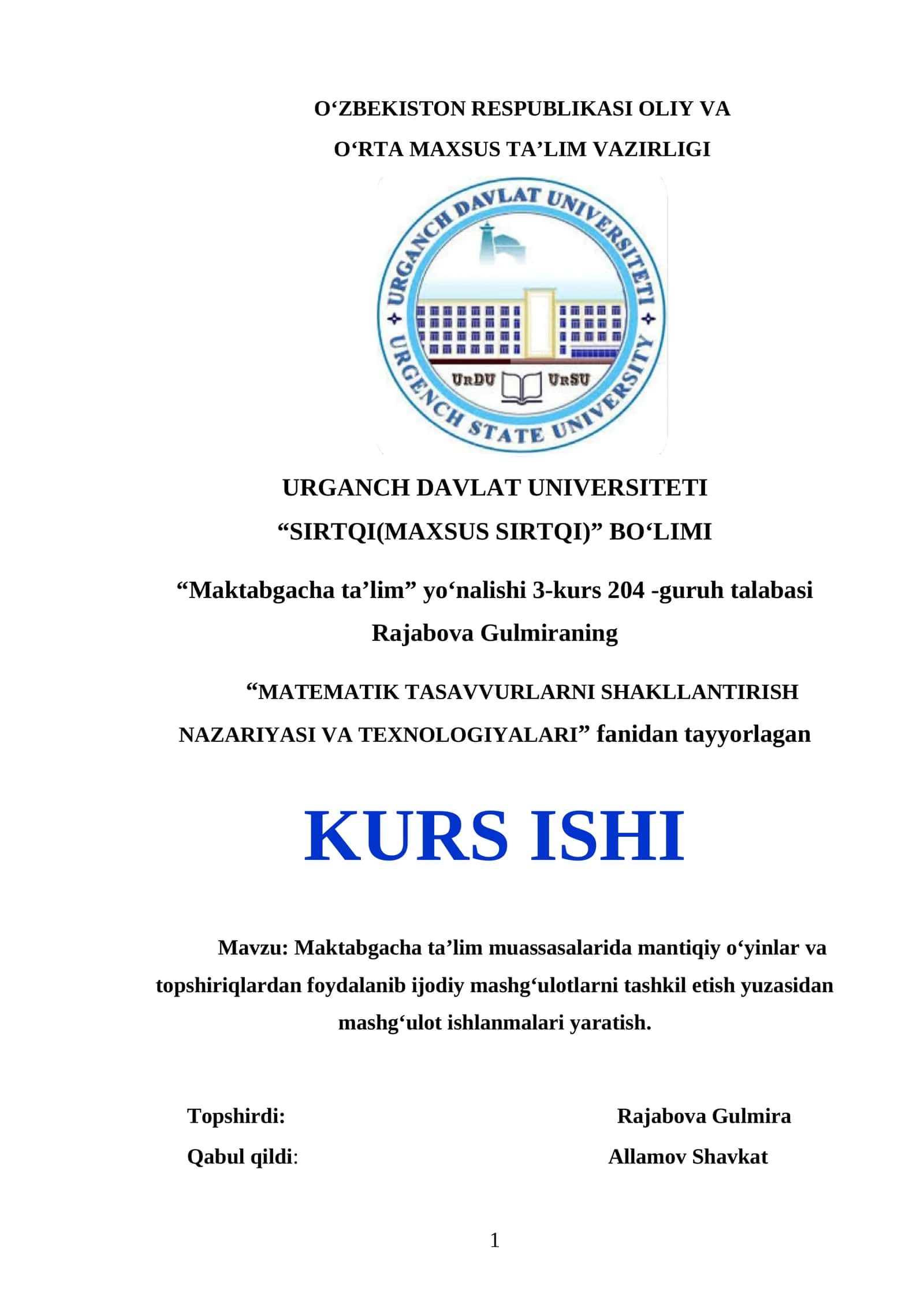 MATMATIK TASAVVURLARNI SHAKLLANTIRISH NAZARIYASI VA TEXNOLOGIYALARI 1