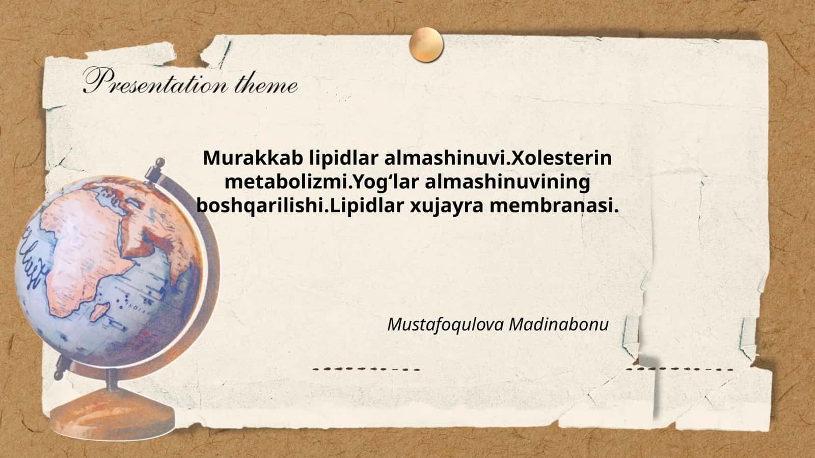 Murakkab lipidlar almashinuvi 1