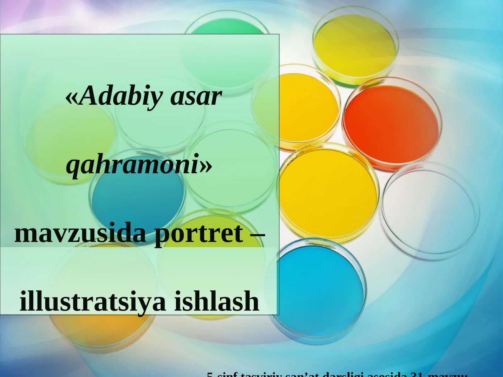 «Adabiy asar qahramoni» mavzusida portret – illustratsiya ishlash 1