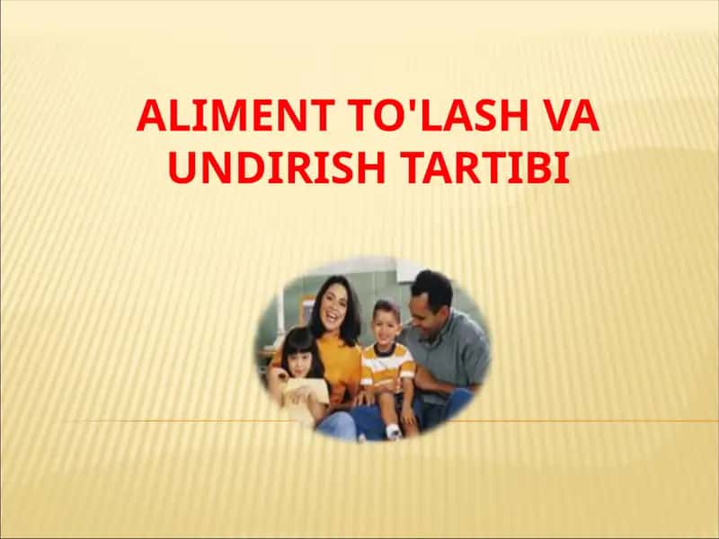 ALIMENT TO'LASH VA UNDIRISH TARTIBI 1