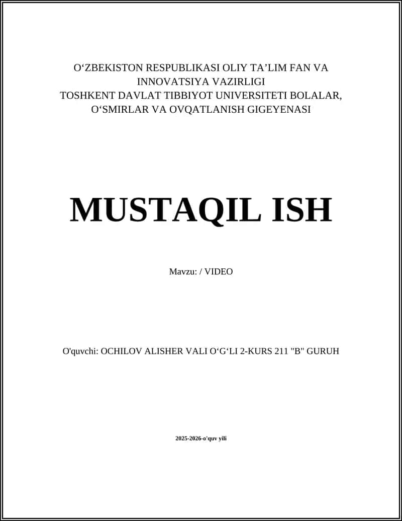 Video suratga olish asoslari 1