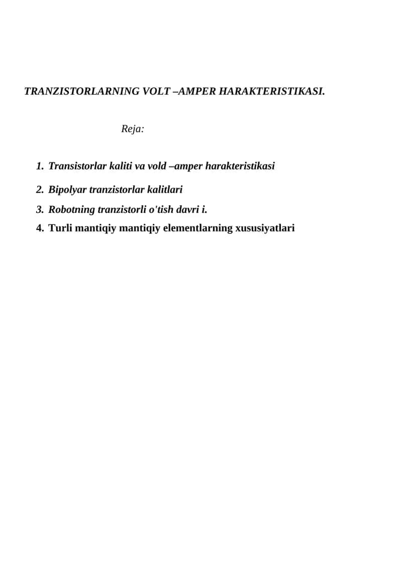 Tranzistorlar 1