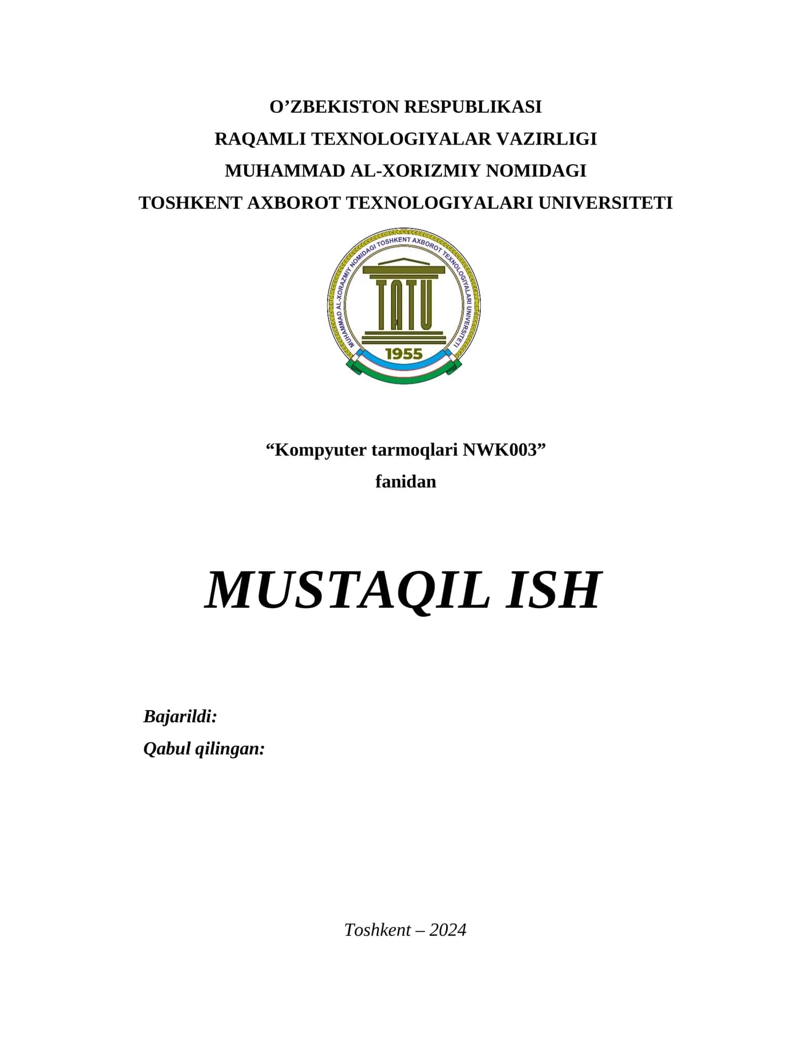 OpenFlow yordamida tarmoq virtualizatsiyasi. Mustaqil ish 1