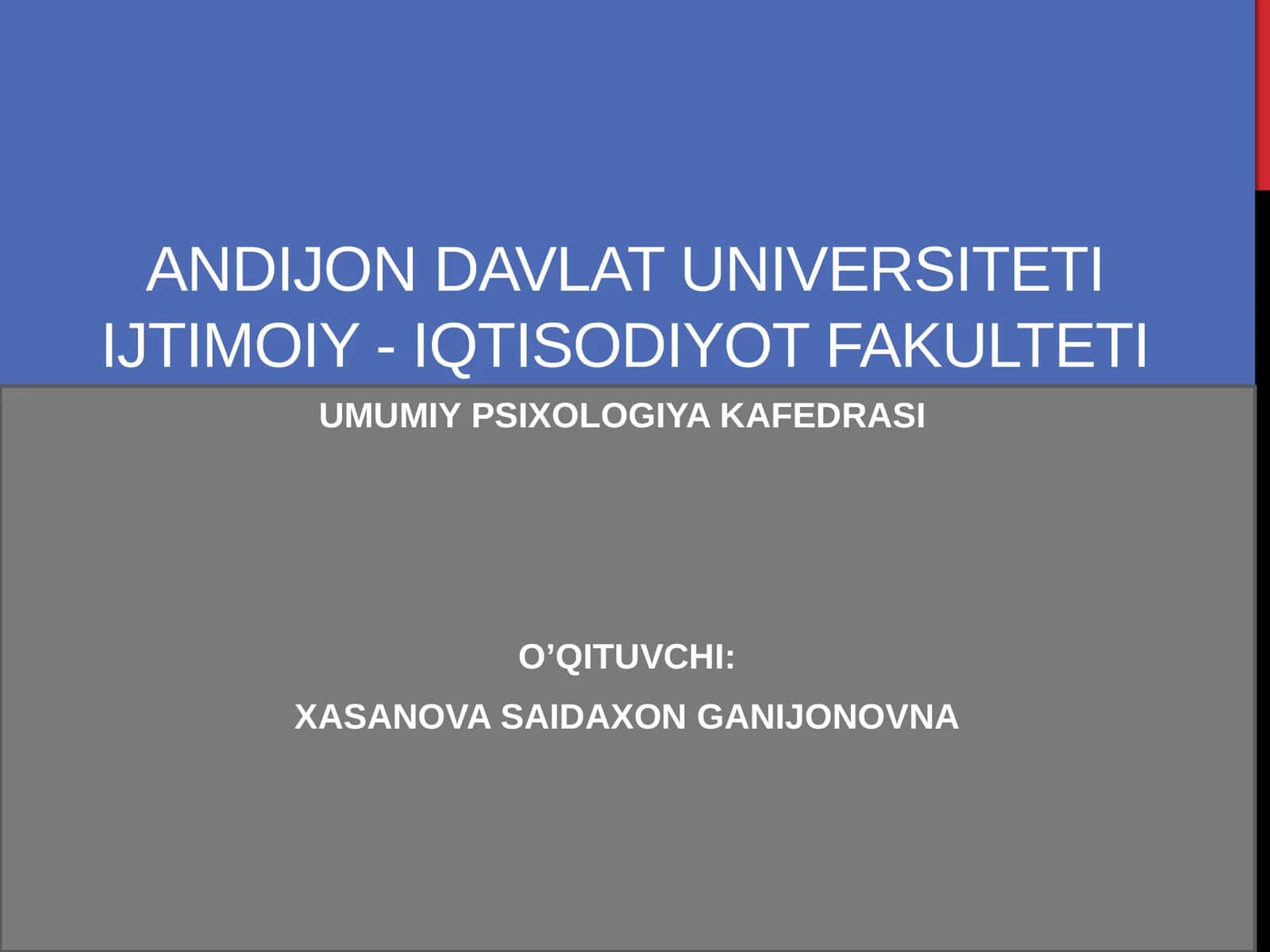 Umumiy Psixologiya Kafedrasi 1