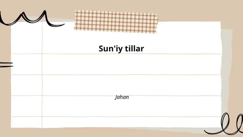 Sun'iy tillar 1