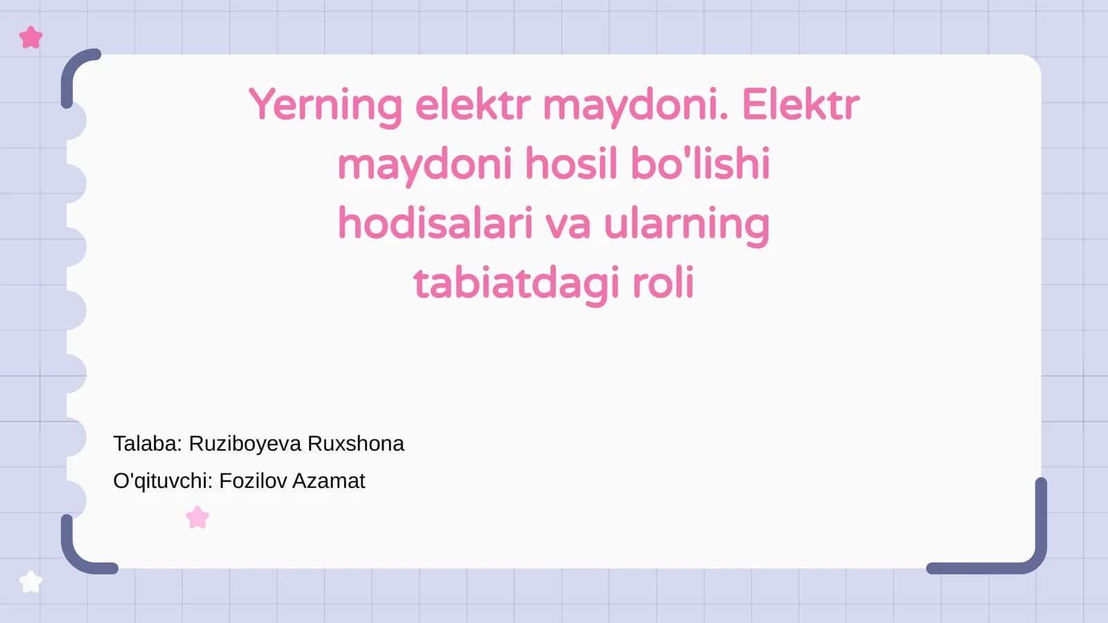Elektr maydoni hosil bo'lishi hodisalari va ularning tabiatdagi roli 1
