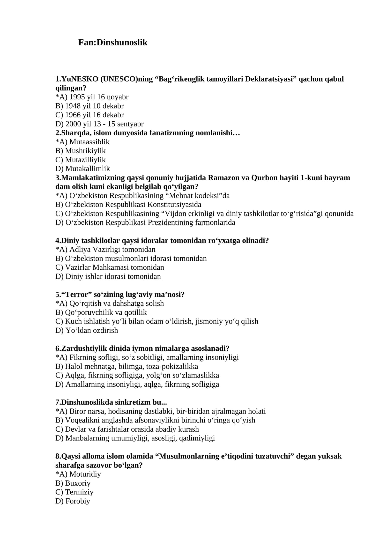 Dinshunoslik 1