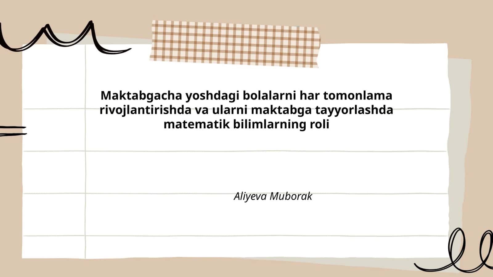 Matematik bilimlarning roli yoshdagi bolalarni rivojlantirishda 1