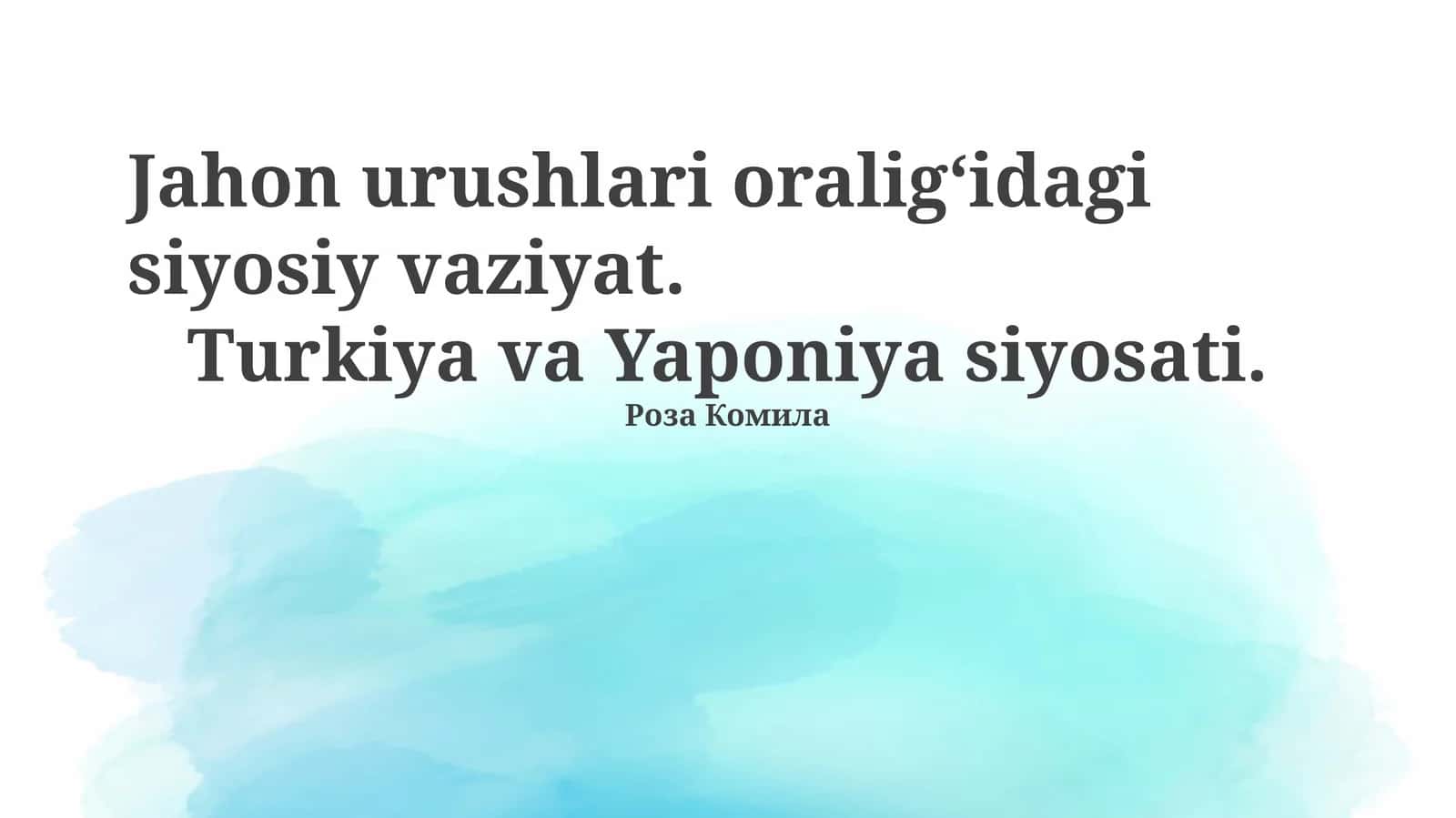 Jahon urushlari oraligʻidagi siyosiy vaziyat 1