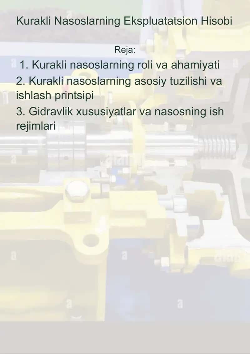Kurakli Nasoslarning Ekspluatatsion Hisobi 1