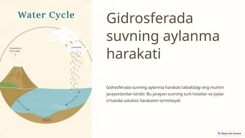 Gidrosferada suvning aylanma harakati 1