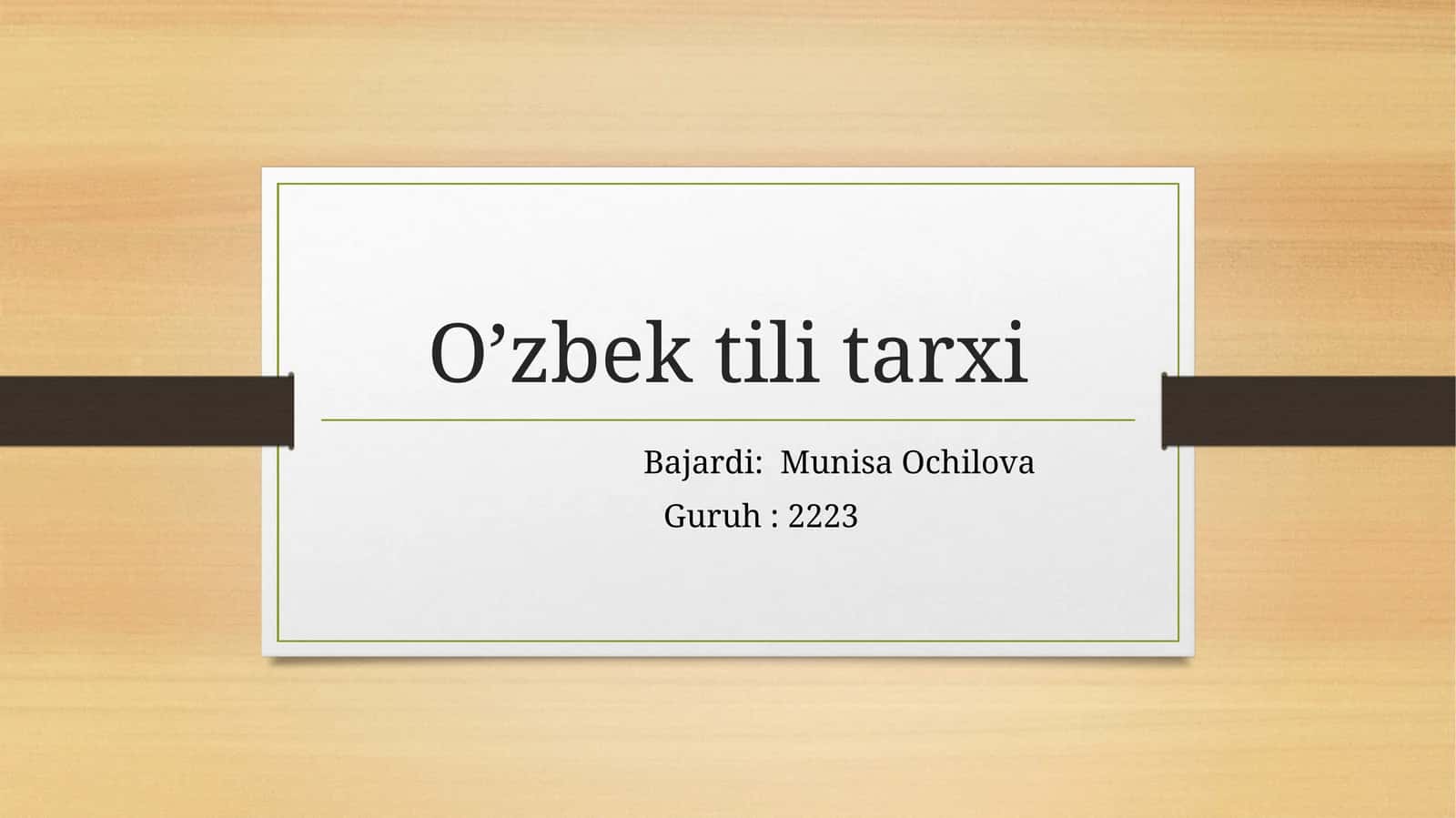 O’zbek tili tarxi 1