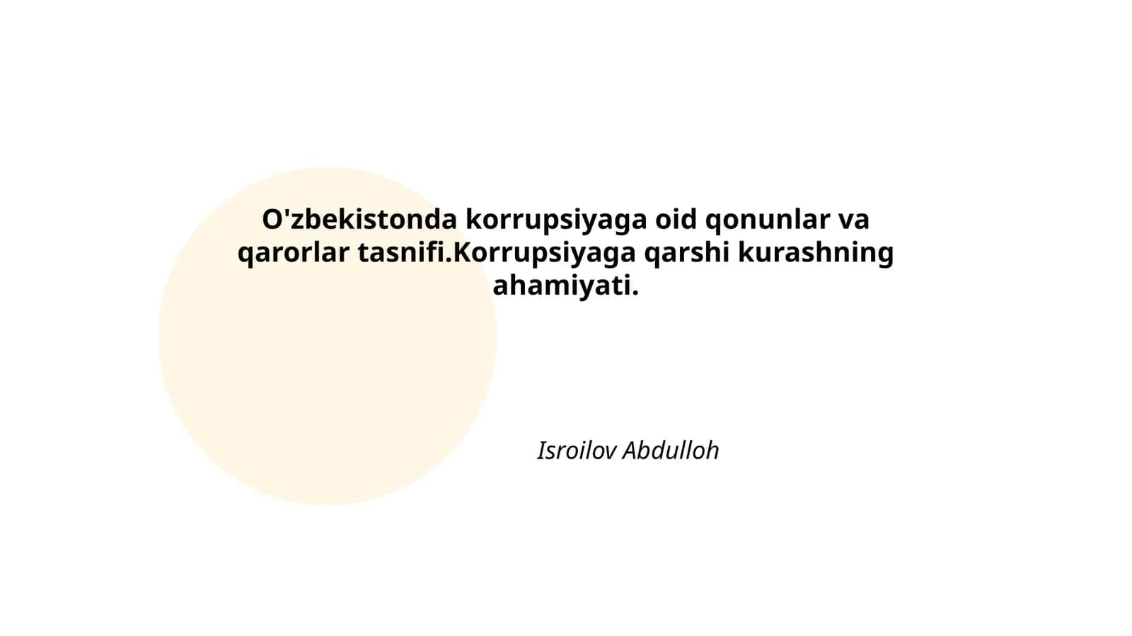 O'zbekistonda Korrupsiyaga qarshi kurash tarixiy rivojlanishi 1
