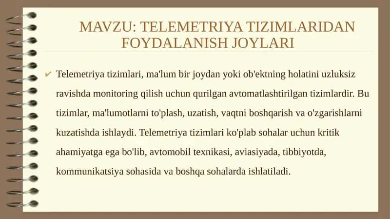 TELEMETRIYA TIZIMLARI 1