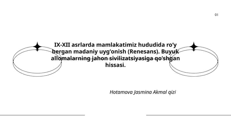 IX-XII asrlarda mamlakatimiz hududida roʻy bergan madaniy uygʻonish (Renesans) 1