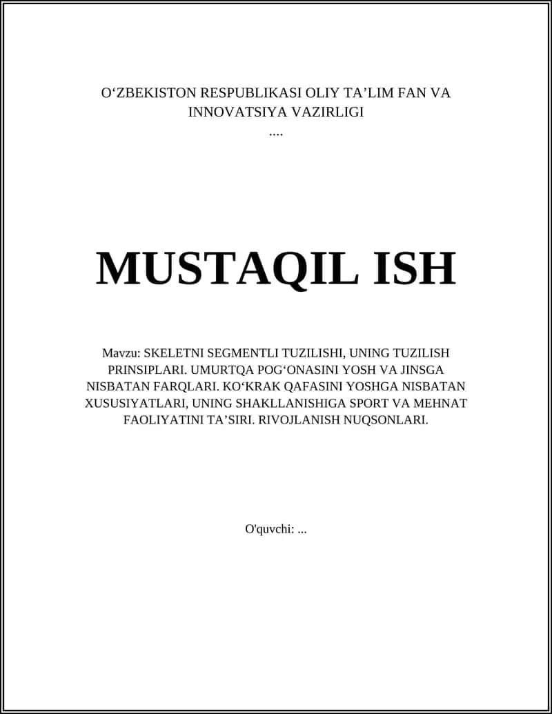 Skelet Tuzilishi 1