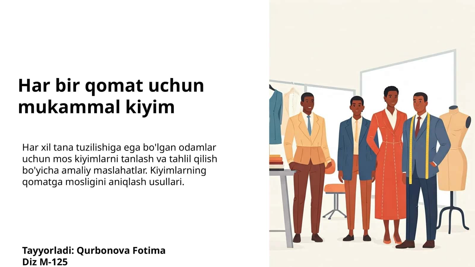 Barcha qomatlar uchun kiyim standartlari 1