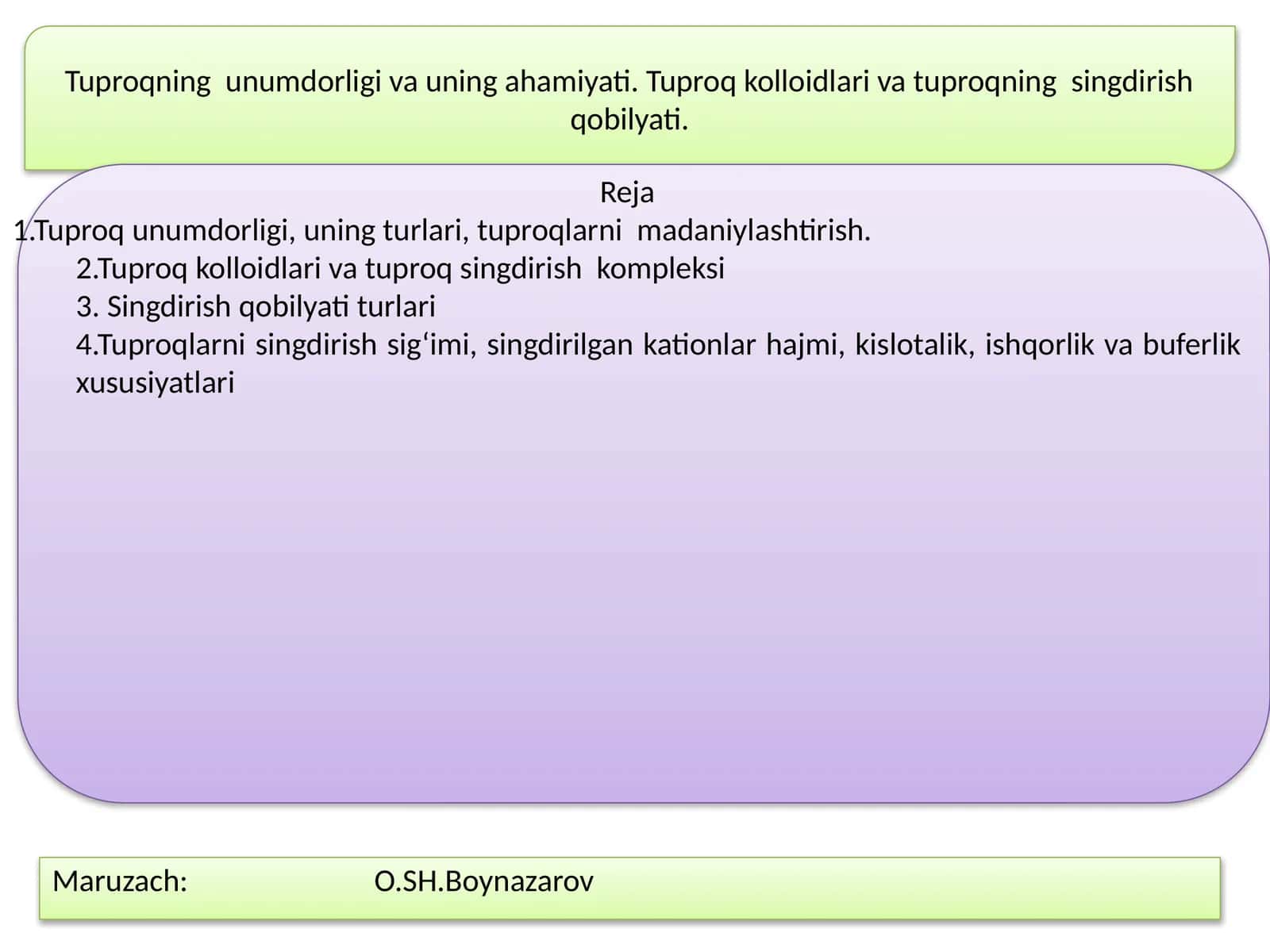 Tuproqning unumdorligi va uning ahamiyati 1
