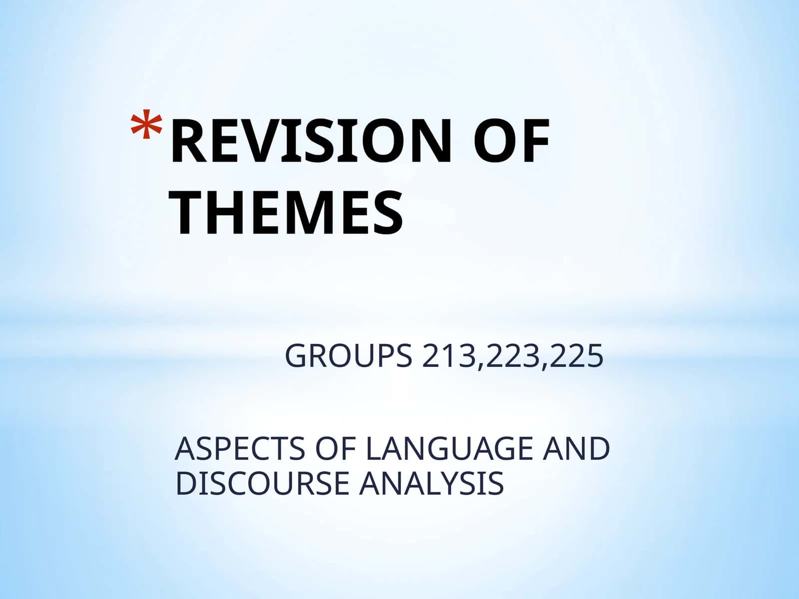 ASPECTS OF LANGUAGE AND DISCOURSE ANALYSIS 1