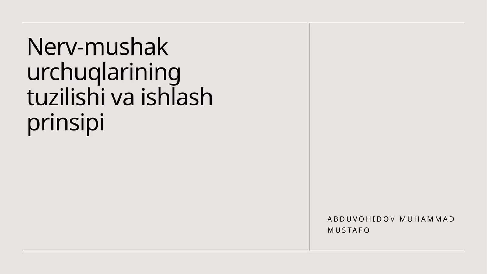 Nerv-mushak urchuqlarining tuzilishi va ishlash prinsipi 1