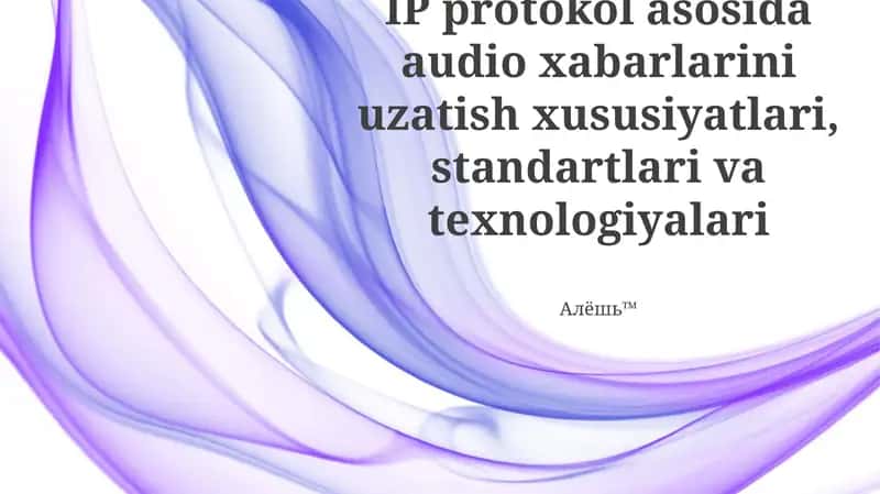 IP-asosidagi audio uzatish asoslari 1