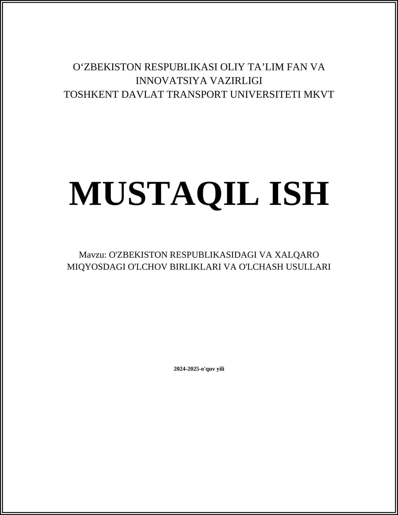 O'lchov birliklari 1