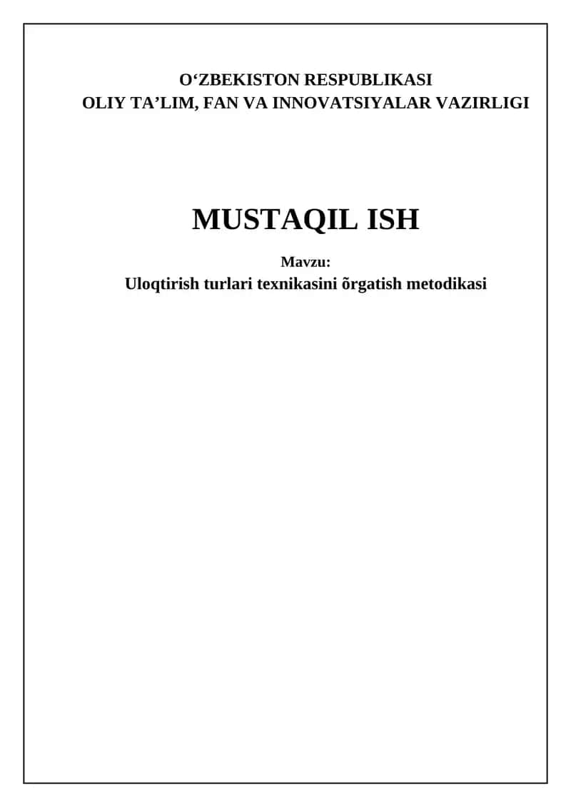 Tashlash texnikalari 1