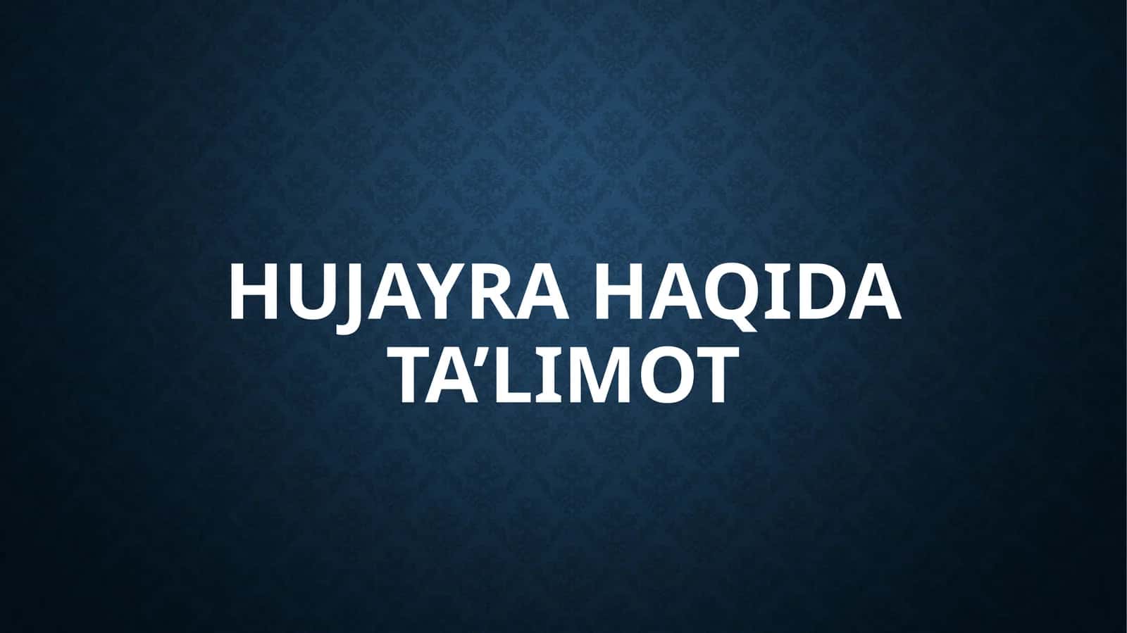Hujayrahaqidata’limot 1