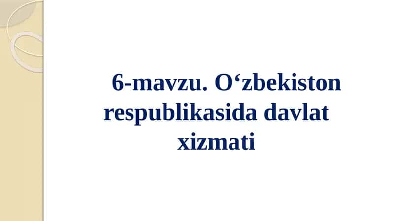 Davlat xizmati 1